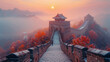 The Great Wall of China, a panoramic view