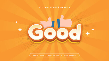 Wall Mural - Orange white and blue good 3d editable text effect - font style