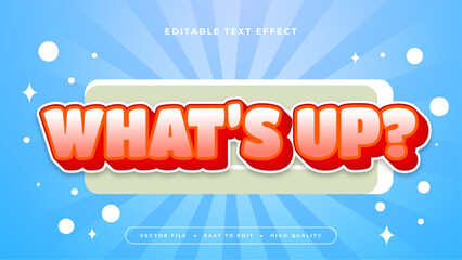 Red blue and white whats up 3d editable text effect - font style