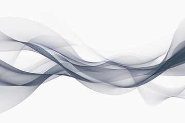 Wall Mural - Abstract gray wave shape on white background.