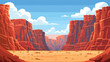 Majestic Canyon Red Rock Walls Rise High Against Blue sky