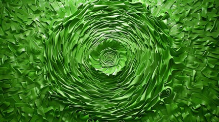 Poster -  A macro shot of a lush green wall with a centric, circular motif on a verdant backdrop