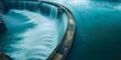 Hydroelectric dam harnessing waters kinetic energy to generate power through turbines. Concept Renewable Energy, Hydroelectric Power, Turbine Technology, Sustainable Electricity, Water Kinetic Energy