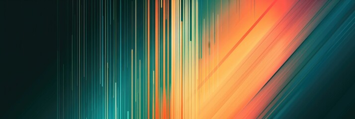 Wall Mural - Abstract Teal and Orange Diagonal Stripes Background