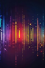 Wall Mural - Abstract Multicolored Dot Equalizer on Dark Background