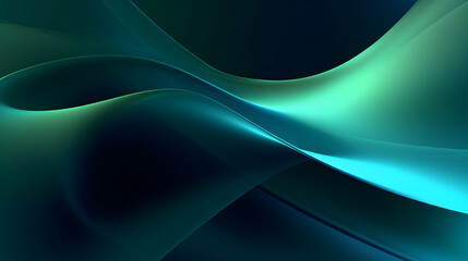 Wall Mural - Digital technology green wave curve abstract graphic poster web page PPT background