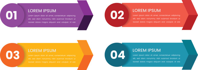 Poster - 4 data infographics tab paper index template. Vector illustration