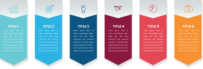 Poster - Vector Infographic label design template with icons and 6 options or steps. Can be used for process diagram, presentations, workflow layout, banner, flow chart, info graph.