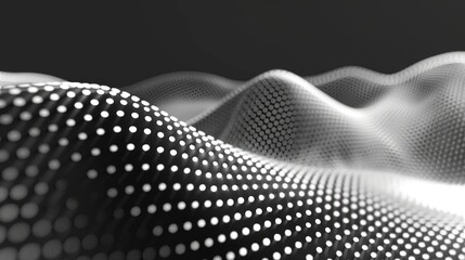 Wall Mural - Monochrome Dot Wave Background,