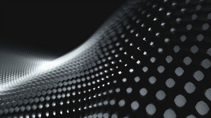 Wall Mural - Abstract Black and White Dot Wave