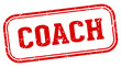 coach stamp. coach rectangular stamp on white background