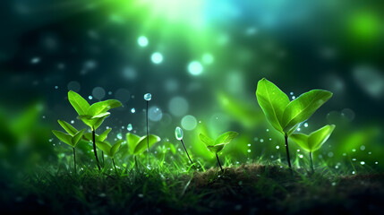 spring green plant grassland landscape abstract graphic poster web page PPT background