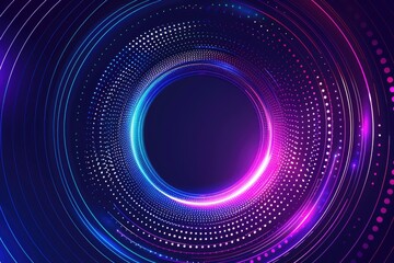 Wall Mural - Futuristic Neon Glowing Circle on a Dark Background