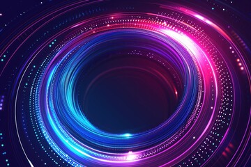 Wall Mural - Futuristic Neon Glowing Circle on a Dark Background