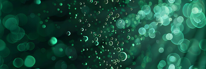 Wall Mural - dark green programming screen with bubbles