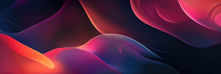Wall Mural - Abstract Colorful Wavy Shapes on Dark Background