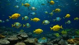 Fototapeta  - Fishes in deep blue sea 