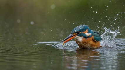 Sticker - kingfisher in the water