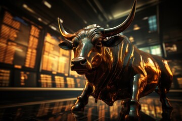 Poster - bullish stock market background generative ai