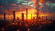 Refinery Silhouette Sunset