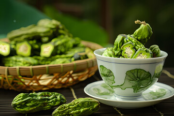 Wall Mural - Bitter Gourd Tea, material, protein, dry goods