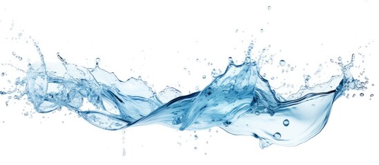 Aufkleber - Close-up view of a blue water wave with small bubbles creating a refreshing and calm natural scene