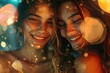 Gorgeous young ladies enjoying themselves and partying. Generative Ai