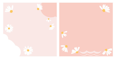 Sticker - Daisy flower on pink backgrounds vector.