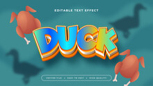 Blue Green And Orange Duck 3d Editable Text Effect - Font Style