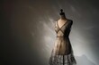 sheer summer dress on mannequin with studio lighting