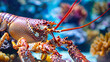Close Up of a Lobster in an Aquarium