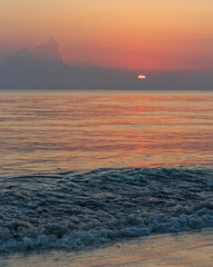 Wall Mural - Shot of the dramatic sunrise by the sea. Nature