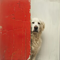 Poster - Dog with Red Frame