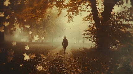 Wall Mural - old film nostalgia: essence of an old, grainy film photograph with a modern scene.