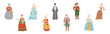 © Happypictures - Man and Woman Character Wear Renaissance Traditional European Clothes Vector Set