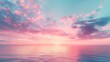 Pastel Sunset Glow: Begin with a serene pastel sky transitioning from soft pink and peach near the horizon to light lavender and pale blue higher up.