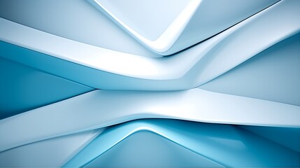 Wall Mural - Beautiful futuristic Geometric background for your presentation. Textured intricate 3D wall in light blue and white tones