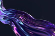 © Svitlana Sylenko - abstract 3D background in the form of a transparent purple wave on a black background, liquid glass texture, purple iridescent shiny wave