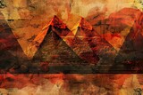 abstract depicition of ancient egypt civilization with pyramids