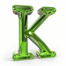 3d Green Letter K
