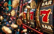 The thrill of hitting the jackpot on a slot machine is truly unforgettable, with cascading coins and flashing lights symbolizing the incredible win and the elation on the winner's face.