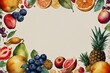Design-Vorlage - Layout - Rahmen - Obst - Früchte