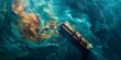 Tanker container crash in ocean prompts pollution cleanup marine life impact legal investigation and insurance claims. Concept Tanker accident, Pollution cleanup, Marine life impact