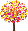 Colorful tree. Summer collection. Hand drawn vector illustration.