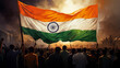 indian flag waving illustration icon .indian republic & independence day,generative Ai