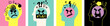 © Mariia - Negative thinking concept. Humans head silhouette with swearing emoji. Angry face icons set. Emotional stress. Mad emoticon sticker, hate, furious, doodle element. Vector illustration for social media