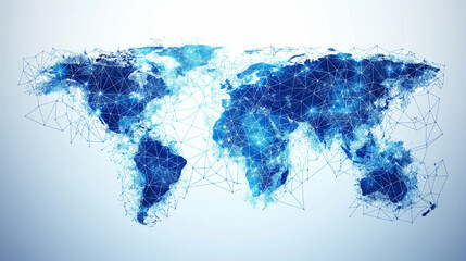 Global network connection. World map point and line composition concept of global business. Vector Illustration.