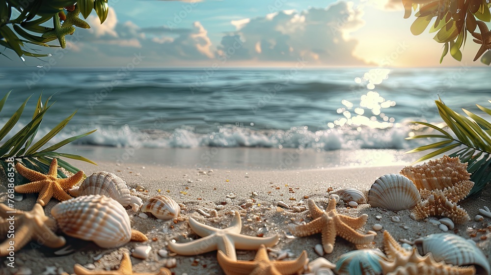 Eco-conscious Recycled Plastic middle space, border frame with Clean Ocean theme, ideal for sustainable lifestyle product displays.