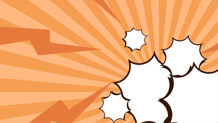 Poster - White orange and black vector abstract background comic style in flat design. Vector illustration for superhero design, web, banners, posters, cards, wallpapers