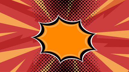 Poster - Orange black and red vector abstract background comic style in flat design. Vector illustration for superhero design, web, banners, posters, cards, wallpapers